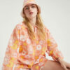 Salmon Floral Oversized Σομόν Πουκαμίσα Compania Fantastica