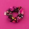 Black Multi Folk Floral Scrunchie Σούρα Μαλλιών Petit Boutik