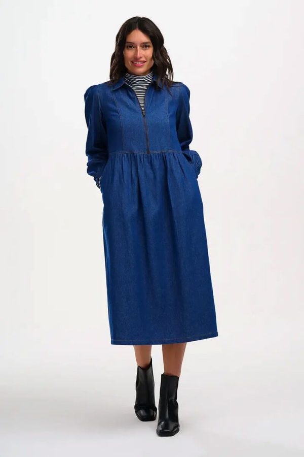 Kirsty Τζιν Φόρεμα Midi Smock Dress Sugarhill