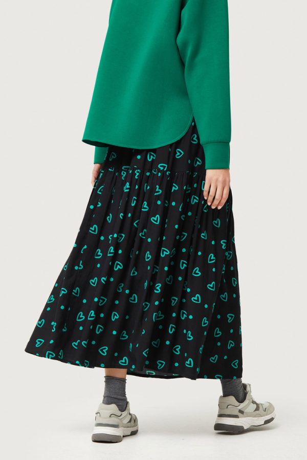 Μαύρη Green Hearts Maxi Φούστα Compania Fantastica