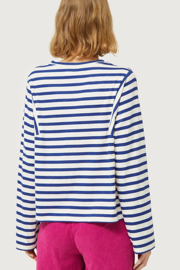 White and Blue Striped T-Shirt Compania Fantastica